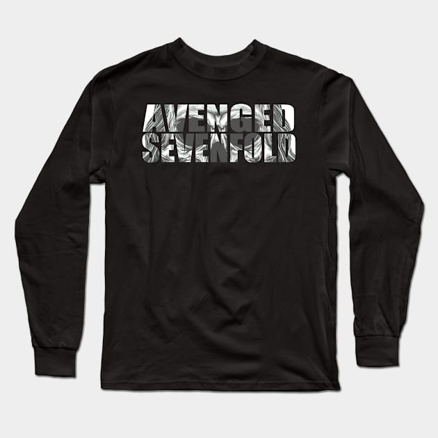 avenged font skull inside Long Sleeve T-Shirt by TOSSS LAB ILLUSTRATION